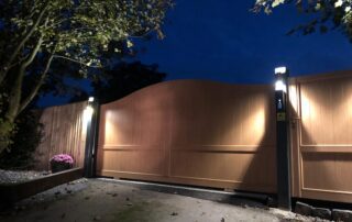 Large Wooden Driveway gate with Led Lighting