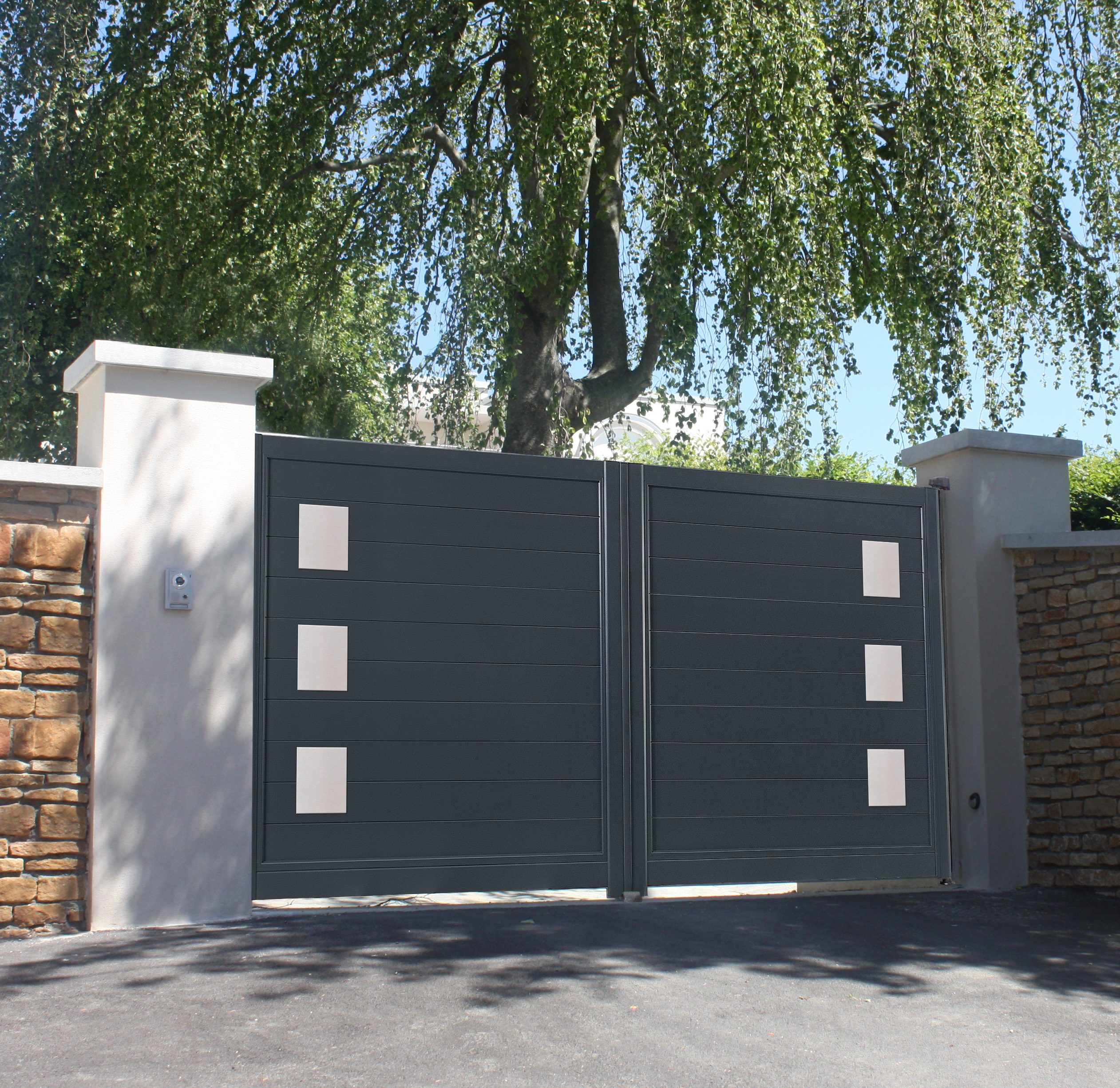 Metal Stainless Gates swing gates driveway square stainless panels